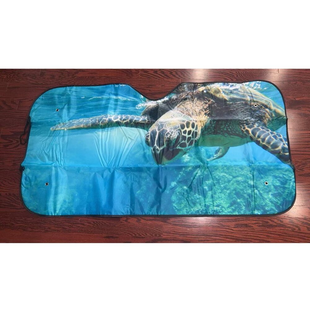 Sea Turtle Underwater Car Windshield Sunshade UV Blocking Front Window Protector